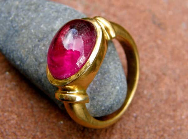 Unikat Ring bombierte Schiene Gold 750 Rubin Turmalin Saphir... Bestellung