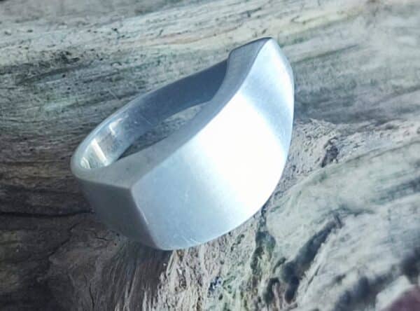 Designer Ring Silber 925 Fläche geschwungen matt 54