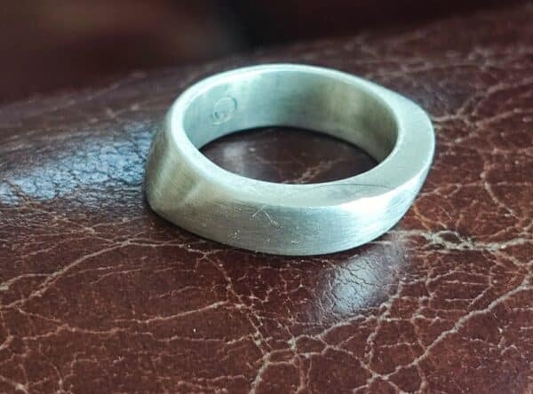 Designer Ring Silber 925 schräg matt 51