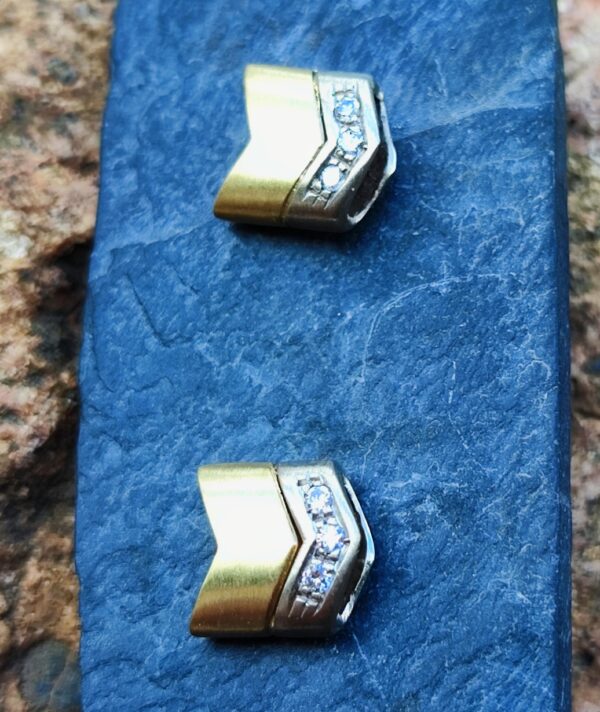 Unikat Ohrstecker Gold 750 Weissgold 750 Brillant