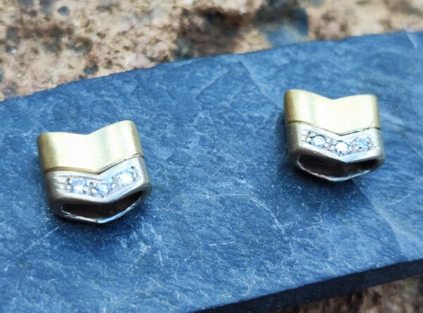 Unikat Ohrstecker Gold 750 Weissgold 750 Brillant