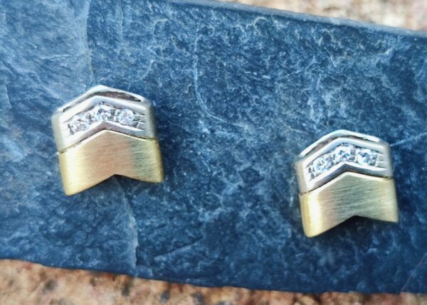 Unikat Ohrstecker Gold 750 Weissgold 750 Brillant