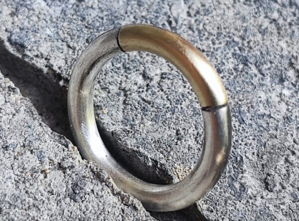 schlichter Unikat Ring Silber 925 Gold 750 matt runde Schiene 3,2 mm Größe 59