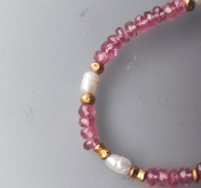 Unikat Kette Silber 925 vergoldet Würfel Apatit Granat 50 cm