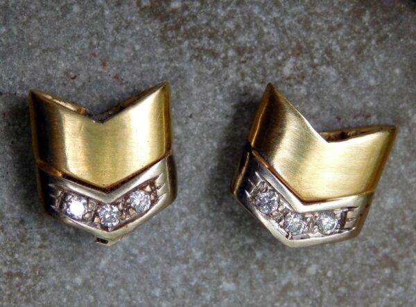 Unikat Ohrstecker Gold 750 Weissgold 750 Brillant